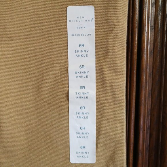 New Directions Button Fly High Rise Jeans - Khaki, Size 6 - Picture 12 of 16